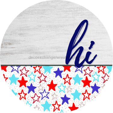 Patriotic Door Hanger Hi Dco - 01446 - Dh 18’ Round Wood